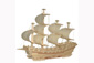 Nave vascello in legno naturale decorato puzzle 3D